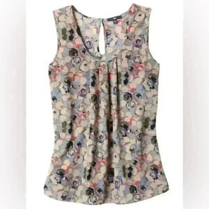 Silky Floral Sleeveless Tank Work Gap Size M Multicolor